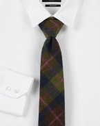 Updated dress staple for the modern man, handwoven with a rich plaid pattern in fine wool.WoolDry cleanMade in USA