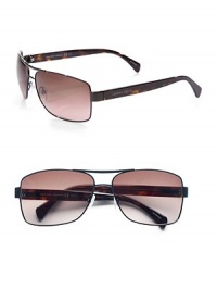 Stylish metal frames and a temple logo detail give these navigators a sophisticated edge.Metal frames with plastic templesBrown polarized lens100% UV protectiveMade in Italy Stylish metal frames and a temple logo detail give these navigators a sophisticated edge.Metal frames with plastic templesBrown polarized lens100% UV protectiveMade in Italy