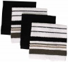 Foreston Trends 12 by 12-Inch Venice Dishcloth, Black, Set of 4