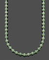 For a clean look in a pale color palette, add a simple strand of jade beads (8-14 mm). Clasp crafted in 14k gold. Approximate length: 18 inches.