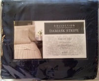 Charter Club Damask Stripe 500 Thread Count King Sheet Set, Navy Blue