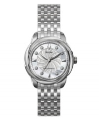Steel waves rise and fall across the face of this striking Precisionist watch by Bulova. Steel waves rise and fall across the face of this striking Precisionist watch by Bulova.