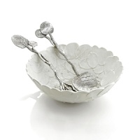 Nature-inspired, this striking bowl and server set features a smattering of leaves recalling a forest's floor. Nature-inspired, this striking bowl and server set features a smattering of leaves recalling a forest's floor.