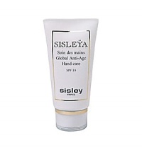 Global anti-age treatment for smoother and softer hands. Sisleÿa Global Anti-Age Hand Care is specifically designed to prevent age signs on the hands. With age the skin loses elasticity, become dehydrated, brown spots appear due to an excessive production of melanin. Sisleÿa Global Anti-Age Hand care has an all-round approach in order to restore youthfulness. Its formula, made with botanical plant extracts and a anti UVA - UVB filter complex (SPF10), combines three actions: - lightening and anti-age spot action (Nasturtium flower extract). - firming and Anti-aging action (Apple seed extract). - repairing: due to a cocktail of hydrating, nourishing active ingredients, hands are supple, protected. Harpagophytum extract works in association with licorice extract to help relieve painin the joints. Global anti-age treatment for smoother and softer hands. Sisleÿa Global Anti-Age Hand Care is specifically designed to prevent age signs on the hands. With age the skin loses elasticity, become dehydrated, brown spots appear due to an excessive production of melanin. Sisleÿa Global Anti-Age Hand care has an all-round approach in order to restore youthfulness. Its formula, made with botanical plant extracts and a anti UVA - UVB filter complex (SPF10), combines three actions: - lightening and anti-age spot action (Nasturtium flower extract). - firming and Anti-aging action (Apple seed extract). - repairing: due to a cocktail of hydrating, nourishing active ingredients, hands are supple, protected. Harpagophytum extract works in association with licorice extract to help relieve painin the joints.