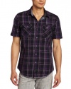 Calvin Klein Jeans Men's Double Corded Plaid Short Sleeve Buttondown Shirt