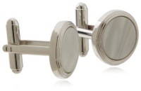 Geoffrey Beene Mens Polished Rhodium Stepped Circle With Mother Of Pearl Center Cufflinks Geoffrey Beene Mens Polished Rhodium Stepped Circle With Mother Of Pearl Center Cufflinks