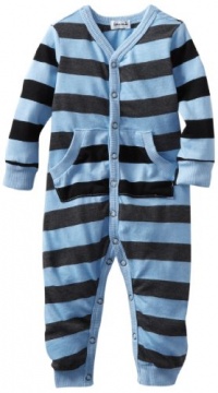 Splendid Littles Baby-Boys Newborn Charcoal Rugby Stripe Mix Playsuit, Sky, 12-18 Months Splendid Littles Baby-Boys Newborn Charcoal Rugby Stripe Mix Playsuit, Sky, 12-18 Months