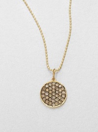 From the Discs Collection. Stunning brown diamonds set in black rhodium and 14k gold on a ball chain. Brown diamonds, .41 tcwBlack rhodium14k goldLength, about 16Pendant size, about .5Lobster clasp closureMade in Italy and imported From the Discs Collection. Stunning brown diamonds set in black rhodium and 14k gold on a ball chain. Brown diamonds, .41 tcwBlack rhodium14k goldLength, about 16Pendant size, about .5Lobster clasp closureMade in Italy and imported