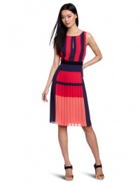 BCBGMAXAZRIA Women's Jeisa Sleeveless Color Block Pleated Dress BCBGMAXAZRIA Women's Jeisa Sleeveless Color Block Pleated Dress