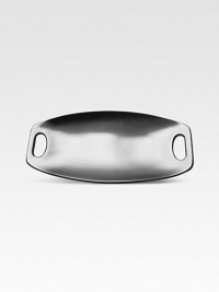 Easy-to-use yet incredibly elegant, this handcrafted metal serving piece keeps food both cold and hot. Comes in Nambé blue gift box 7W X 14L Hand wash Imported Easy-to-use yet incredibly elegant, this handcrafted metal serving piece keeps food both cold and hot. Comes in Nambé blue gift box 7W X 14L Hand wash Imported