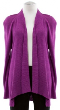 Eileen Fisher Rosby Melange Double Linked Draped Front Cardigan Sweater P-Large Eileen Fisher Rosby Melange Double Linked Draped Front Cardigan Sweater P-Large