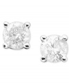 An elegant choice. Round-cut diamond earrings (1/3 ct. t.w.) are set in 14k white gold.