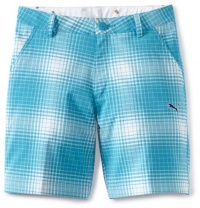 Puma Golf Boy's Ombre Plaid Bermuda, White/Vivid Blue, X-Large Puma Golf Boy's Ombre Plaid Bermuda, White/Vivid Blue, X-Large