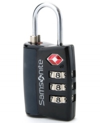 Ready to lock! Made from sturdy zinc alloy, this 3-dial TSA-friendly lock stands up to the wear & tear of baggage handling and makes your luggage even easier to identify. An indicator ring lets you know if the TSA opened your bag for inspection. Ready to lock! Made from sturdy zinc alloy, this 3-dial TSA-friendly lock stands up to the wear & tear of baggage handling and makes your luggage even easier to identify. An indicator ring lets you know if the TSA opened your bag for inspection.