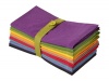 Multicolor 12 Pack Dinner Napkins - by Cotton Craft - 100% Cotton - A Rainbow of delicious and appetizing colors to enhance any dinner setting - Set contains one each of Magenta, Lime, Ming Red, Stone, Black, Lavender, Grape, Orange, Teal, Navy, Mustard a