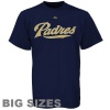 MLB Majestic San Diego Padres Navy Blue Team Logo Big Sizes T-shirt