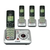 VTech CS6429-4 DECT 6.0 Cordless Phone, Silver/Black, 4 Handsets