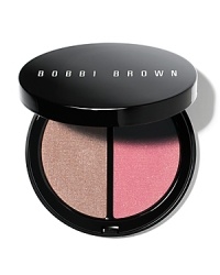 Blushed and bronzed-it's the best of both worlds (all in a sleek mirrored compact). Inspired by the look of skin bathed in afternoon light, this double-duty set creates a warm tawny glow. On one side, our ultra-soft Illuminating Bronzing Powder in Pink Peony packs a blend of sheer powder and micro pearls (for a seamlessly glowing finish all over the face). The other side boasts our silky-smooth Shimmer Blush in Bahama Brown, the perfect way to add a pop of color to the apples of cheeks. Simply use Bobbi's Blush Brush to create a beautifully blended ‘late summer' glow. Blushed and bronzed-it's the best of both worlds (all in a sleek mirrored compact). Inspired by the look of skin bathed in afternoon light, this double-duty set creates a warm tawny glow. On one side, our ultra-soft Illuminating Bronzing Powder in Pink Peony packs a blend of sheer powder and micro pearls (for a seamlessly glowing finish all over the face). The other side boasts our silky-smooth Shimmer Blush in Bahama Brown, the perfect way to add a pop of color to the apples of cheeks. Simply use Bobbi's Blush Brush to create a beautifully blended ‘late summer' glow.