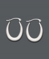 Round out your look in sleek, versatile style. These hoop earrings are a must-have addition with their unique, graduated, oval design and smooth 14k white gold setting. Approximate diameter: 3/4 inch.