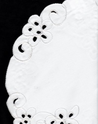 Homewear Lancelot White Scalloped Edge Embroidered 90 inch ROUND Tablecloth Homewear Lancelot White Scalloped Edge Embroidered 90 inch ROUND Tablecloth