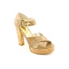 Michael Kors Ivana Platform Open Toe Platforms Sandals Shoes Tan Womens