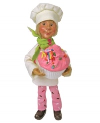 A sweet gift for the holidays that'll enhance the kitchen year-round, the Sweetie figurine is handcrafted by Byers' Choice with pink sprinkle pants and a coordinating cupcake. A sweet gift for the holidays that'll enhance the kitchen year-round, the Sweetie figurine is handcrafted by Byers' Choice with pink sprinkle pants and a coordinating cupcake.