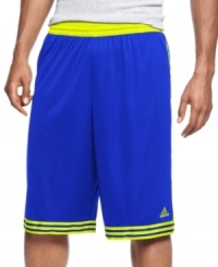 Get your game on. Up your pace and stay as cool and comfortable as ever with these adidas shorts featuring Climalite technology. Get your game on. Up your pace and stay as cool and comfortable as ever with these adidas shorts featuring Climalite technology.