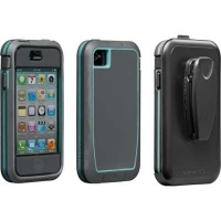 Case-Mate CM019478 Phantom Case with Belt Clip for Apple iPhone 4, iPhone 4S - 1 Pack - Retail Packaging - Cool Grey/Turquoise Case-Mate CM019478 Phantom Case with Belt Clip for Apple iPhone 4, iPhone 4S - 1 Pack - Retail Packaging - Cool Grey/Turquoise