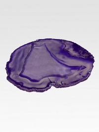 Made from semi-precious agate forged inside ancient volcanic tunnels, this hand-polished platter is ideal for displaying hors d'oeuvres or artisanal cheeses. Each piece is individually and naturally patterned; no two platters are exactly alike.9 diam.AgateRubber feetClean as necessary with a damp clothMade in USA of imported material Made from semi-precious agate forged inside ancient volcanic tunnels, this hand-polished platter is ideal for displaying hors d'oeuvres or artisanal cheeses. Each piece is individually and naturally patterned; no two platters are exactly alike.9 diam.AgateRubber feetClean as necessary with a damp clothMade in USA of imported material
