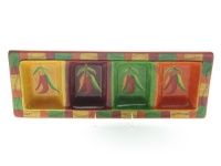 Certified International Caliente 4-Section Relish Tray, 19-Inch by 7-Inch Certified International Caliente 4-Section Relish Tray, 19-Inch by 7-Inch