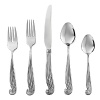 Beautiful curving lines evoke feelings of the sea with this quality flatware assortment by Ginkgo. This item includes four, 5-piece place setting in 18/10 stainless steel. Dishwasher safe.