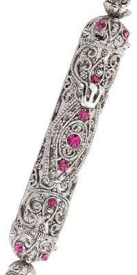 Olivia Riegel Silver 5 Mezuzah With Amethyst Swarovski Crystals Olivia Riegel Silver 5 Mezuzah With Amethyst Swarovski Crystals