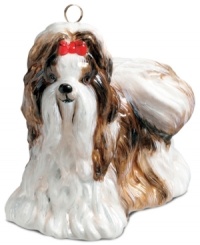 Just begging for a home, this Shih Tzu ornament has puppy dog eyes and a beautiful coat in hand-painted glass by Joy to the World. Just begging for a home, this Shih Tzu ornament has puppy dog eyes and a beautiful coat in hand-painted glass by Joy to the World.