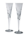 Miller Rogaska Reed & Barton Soho Crystal Flutes, Pair