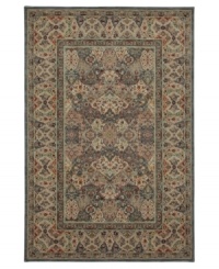 Grand-scale style rich with meticulous details. This elegant area rug from Karastan interprets timeless designs in a fresh, crisp palette of soft blue hues, woven from lush nylon that delivers softness underfoot and superb resistance to everyday wear. Grand-scale style rich with meticulous details. This elegant area rug from Karastan interprets timeless designs in a fresh, crisp palette of soft blue hues, woven from lush nylon that delivers softness underfoot and superb resistance to everyday wear.