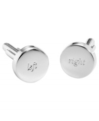 Stamped with left and right, the silver-plated Silver Street cufflinks accessorize your look with the impeccable style of kate spade new york. A charming gift for him or her! Stamped with left and right, the silver-plated Silver Street cufflinks accessorize your look with the impeccable style of kate spade new york. A charming gift for him or her!