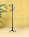 Modern Style Black Finish Metal Eight Hook Coat Hat Rack