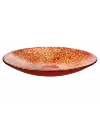 Speckled with fiery red, the Tellus crystal platter makes a brilliant centerpiece for the dining room or coffee table. Its minimalist shape is perfect for holding whole fruit or candies but looks simply stunning all on its own. Speckled with fiery red, the Tellus crystal platter makes a brilliant centerpiece for the dining room or coffee table. Its minimalist shape is perfect for holding whole fruit or candies but looks simply stunning all on its own.