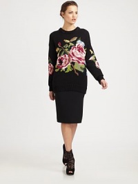 A classic, fitted skirt with flattering seams.Flat frontConcealed back zipperBack ventAbout 27 from natural waist51% viscose/46% acetate/3% elastaneDry cleanMade in Italy of imported fabric Model shown is 5'10 wearing US size 4. A classic, fitted skirt with flattering seams.Flat frontConcealed back zipperBack ventAbout 27 from natural waist51% viscose/46% acetate/3% elastaneDry cleanMade in Italy of imported fabric Model shown is 5'10 wearing US size 4.