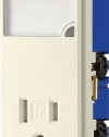 Cooper Wiring Devices TR7735LA-BOX 3-Wire Receptacle Combo Nightlight with Tamper Resistant 2-Pole, Light Almond