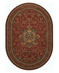 The Couristan Kashimar area rug is inspired by classic Oriental and Persian motifs, featuring a richly detailed design in warm red with grey florals. With features like 100% New Zealand semi-worsted wool, Couristan's exclusive locked in weave, crystal-point finish and hand-knotted fringes, the Medallion Antique Red rug offers a sophisticated addition to any room of your home. The Couristan Kashimar area rug is inspired by classic Oriental and Persian motifs, featuring a richly detailed design in warm red with grey florals. With features like 100% New Zealand semi-worsted wool, Couristan's exclusive locked in weave, crystal-point finish and hand-knotted fringes, the Medallion Antique Red rug offers a sophisticated addition to any room of your home.