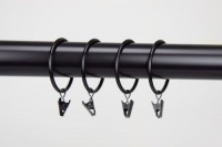 Curtain Ring with Clip 2 Inside Diameter in Black (Set of 10) Curtain Ring with Clip 2 Inside Diameter in Black (Set of 10)