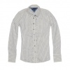 Tommy Hilfiger Women Fashion Ruffle Striped Shirt (S, Off white/navy)