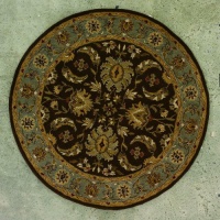 Dalyn Rugs JWLJW37 Chocolate/Spa Blue Round Hand Tufted Rug, 8-Feet Dalyn Rugs JWLJW37 Chocolate/Spa Blue Round Hand Tufted Rug, 8-Feet