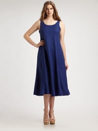 Take a walk on the woven side in this linen dress offering laid-back appeal and a beyond-chic look. Feminine ties offer an intriguing hem option.ScoopneckSleevelessAdjustable hemPull-on styleAbout 50 from shoulder to hemLinenMachine washImported Take a walk on the woven side in this linen dress offering laid-back appeal and a beyond-chic look. Feminine ties offer an intriguing hem option.ScoopneckSleevelessAdjustable hemPull-on styleAbout 50 from shoulder to hemLinenMachine washImported