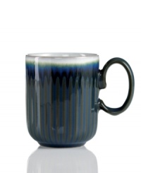 A rustic glaze, textured feel and rounded base make Denby's fluted mug a stylish go-to for cocoa, coffee and soup. Ultra-sturdy stoneware heats and reheats easily for everyday, anytime use. A rustic glaze, textured feel and rounded base make Denby's fluted mug a stylish go-to for cocoa, coffee and soup. Ultra-sturdy stoneware heats and reheats easily for everyday, anytime use.
