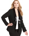 Lend instant pizzazz to your look with MICHAEL Michael Kors' plus size jacket, accented by a sequined lapel.