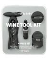 Four essential tools for opening, pouring and sealing a fresh bottle of red, white or bubbly make this Metrokane wine tool kit, featuring the famous Rabbit corkscrew, a pleasure to give and receive.