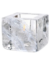 Combining the distinct features of brick and the transparency of glass, this Kosta Boda votive holder adds dramatic shine to modern spaces. Designed by Anna Ehrner. Combining the distinct features of brick and the transparency of glass, this Kosta Boda votive holder adds dramatic shine to modern spaces. Designed by Anna Ehrner.