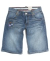 Your favorite look cools down. These denim shorts from Triple Fat Goose give you a leg up for the warm weather.